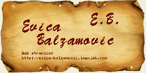 Evica Balzamović vizit kartica